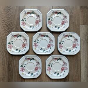 MIKASA Continental Alcott Collection🌸🦋 Floral Octagonal Saucer Plates